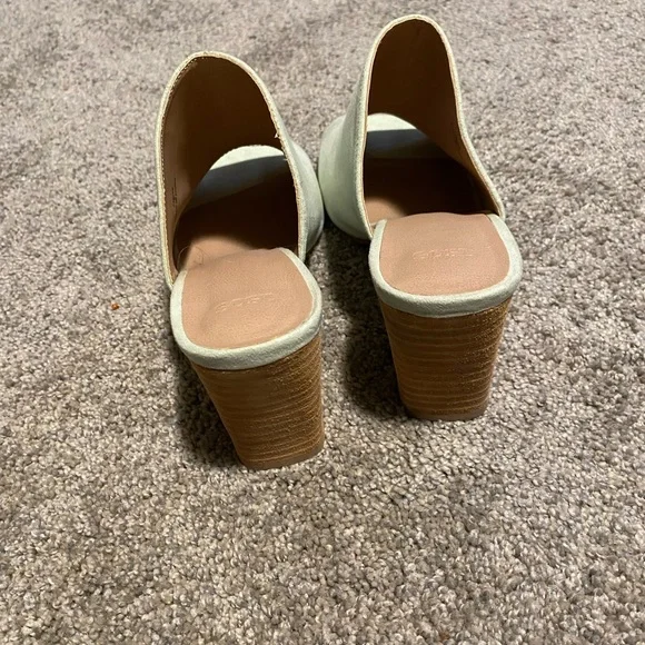 💜 ASOS Seafoam Green Mint Slip on Heeled Mules - Picture 4 of 7